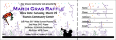 Mardi Gras Confetti Raffle Ticket