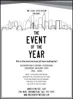 All Purpose Skyline Black and White Flyer