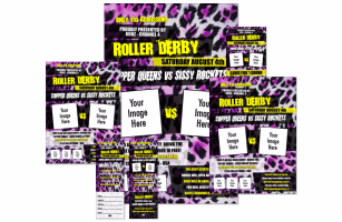 Roller Derby Pink Leopard Event Kit