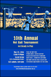 Net Ball Blue Poster