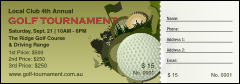 Golf Tournament Raffle Ticket