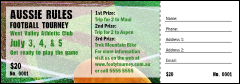 Aussie Rules Football Raffle Ticket
