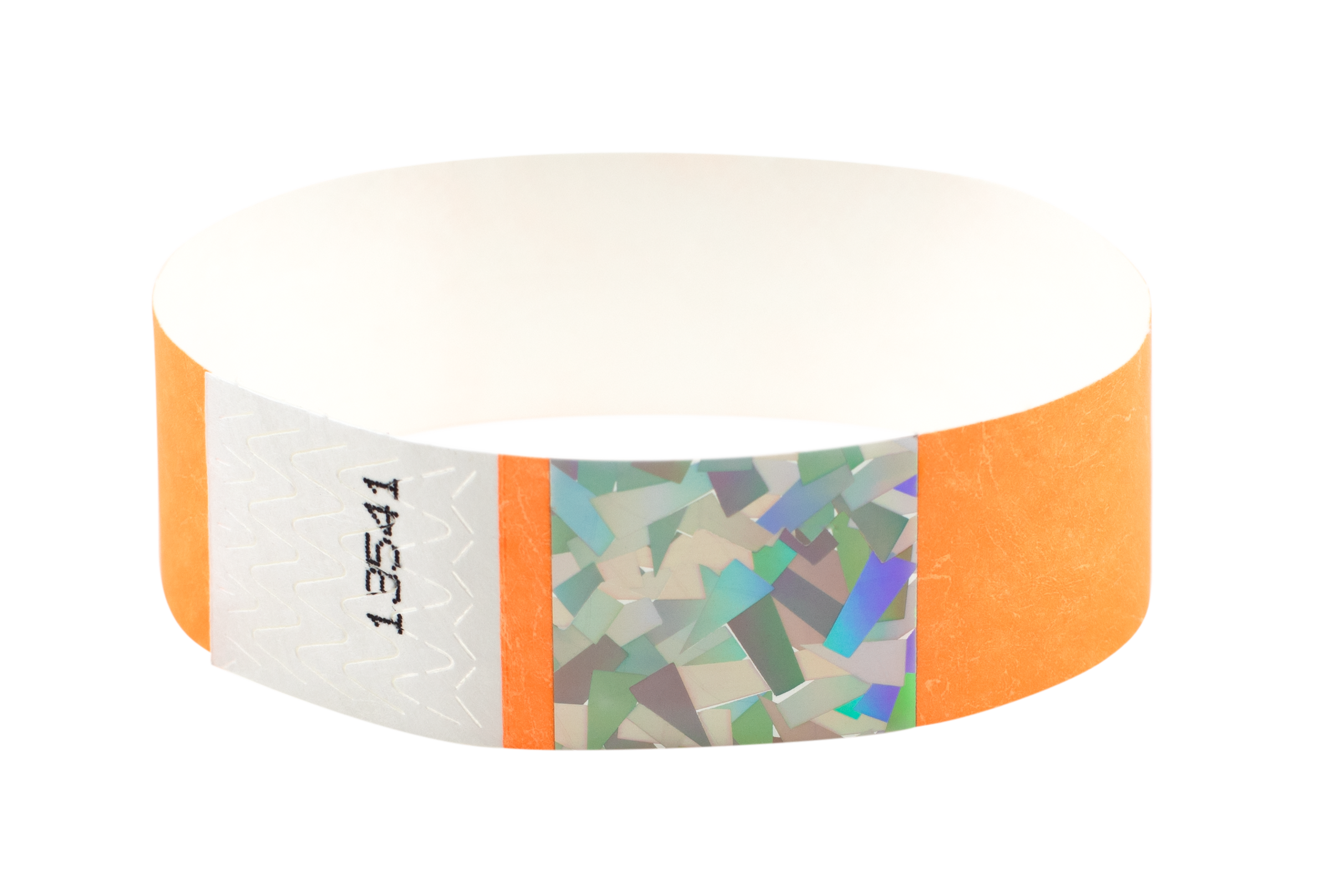 Orange Hologram Tyvek Wristband