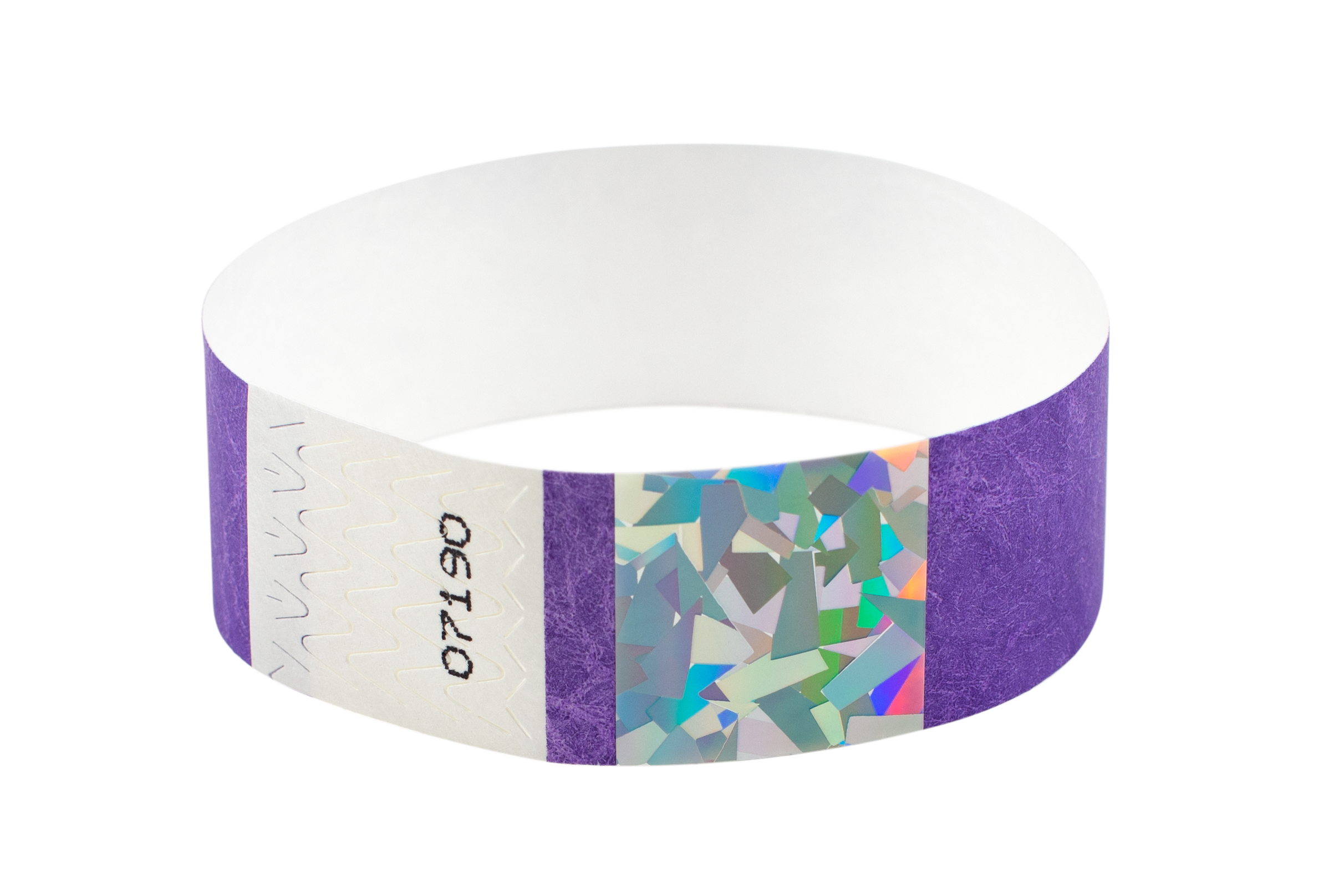 Purple Hologram Tyvek Wristband