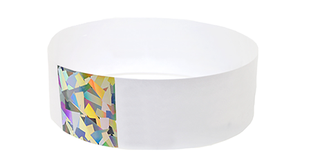 White Hologram Tyvek Wristband