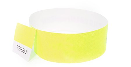 Yellow Stub Tyvek Wristband